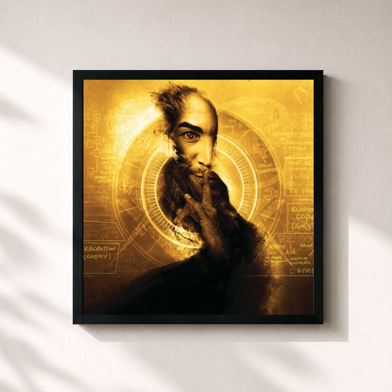 #noir Tableau carré de l'album The Last Album de Don Omar, cadre noir 32x32 cm