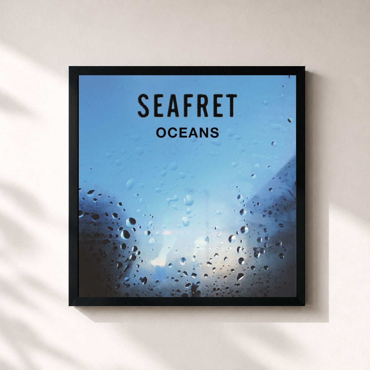 #noir Tableau carré de l'album Oceans - EP de Seafret, cadre noir 32x32 cm