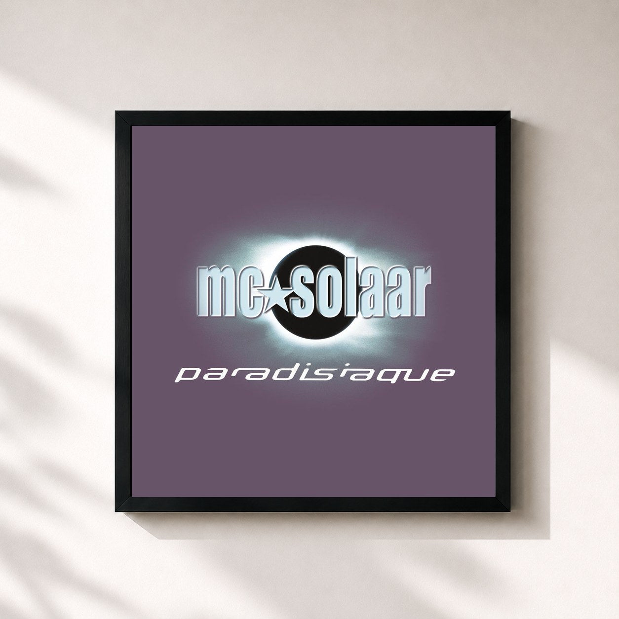 #noir Tableau carré de l'album Paradisiaque / Mc Solaar de MC Solaar, cadre noir 32x32 cm