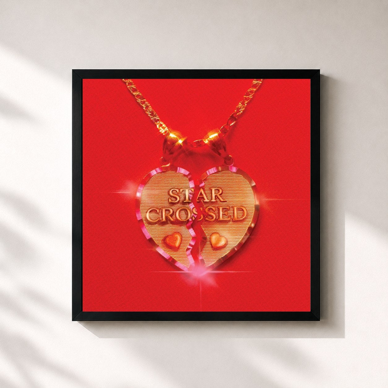 #noir Tableau carré de l'album star-crossed de Kacey Musgraves, cadre noir 32x32 cm