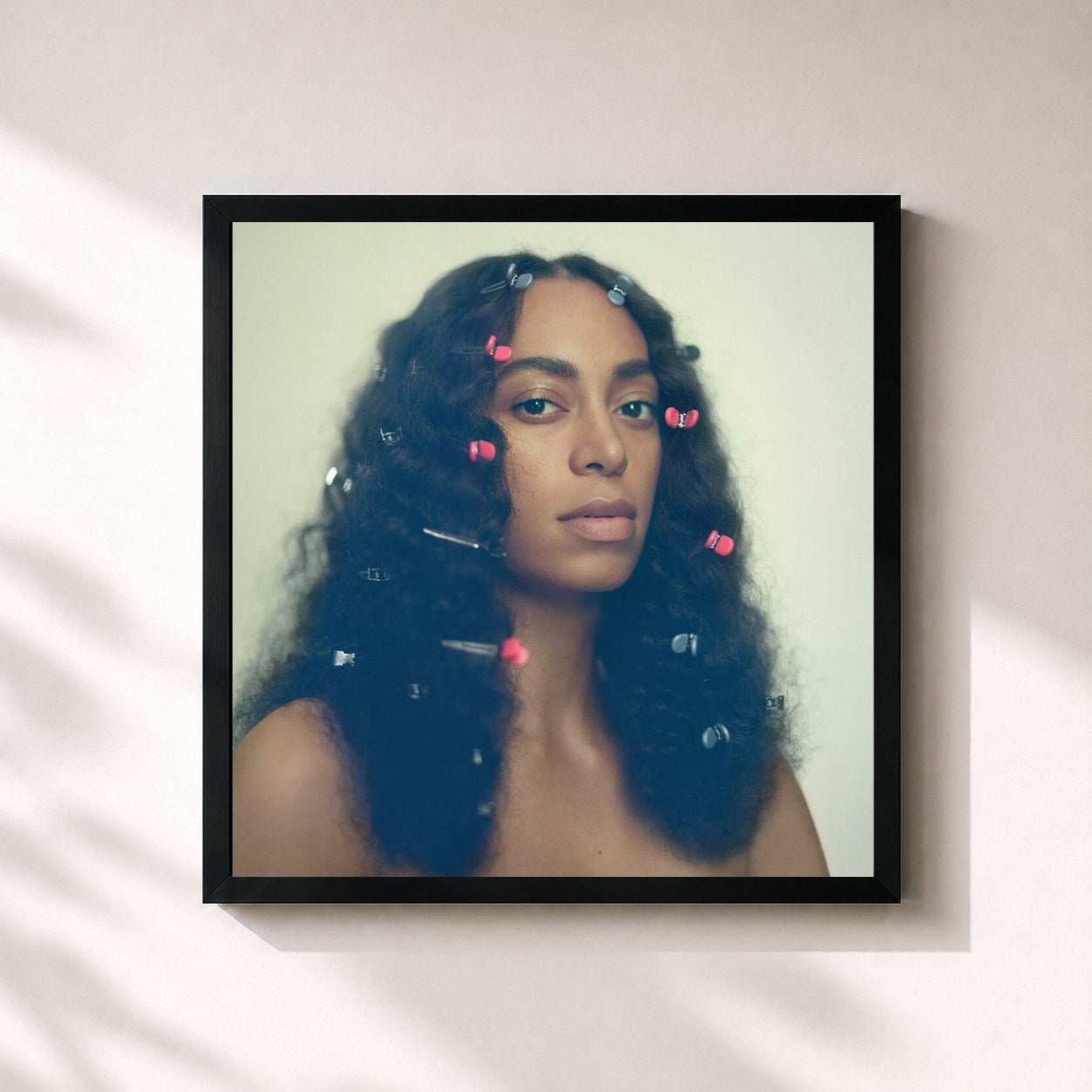 #noir Tableau carré de l'album A Seat at the Table de Solange, cadre noir 32x32 cm