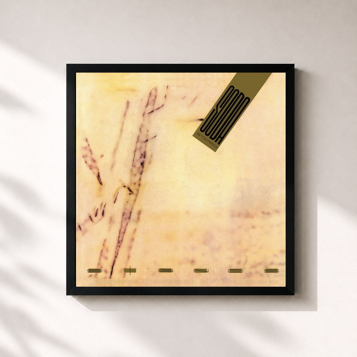#noir Tableau carré de l'album Signos de Soda Stereo, cadre noir 32x32 cm
