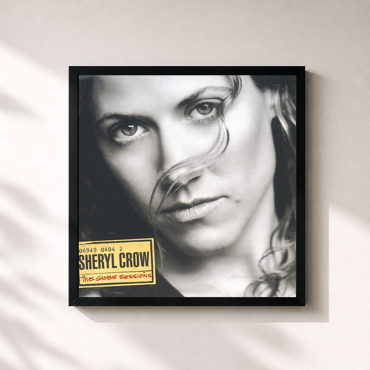 #noir Tableau carré de l'album The Globe Sessions de Sheryl Crow, cadre noir 32x32 cm