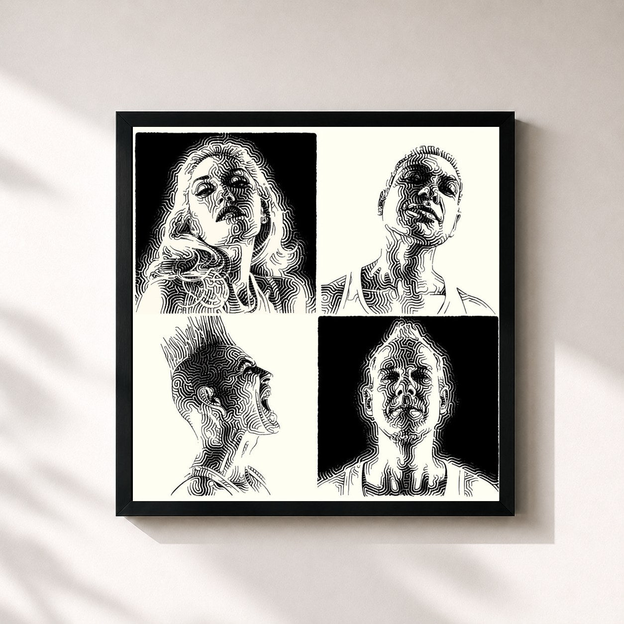 #noir Tableau carré de l'album Push And Shove de No Doubt, cadre noir 32x32 cm