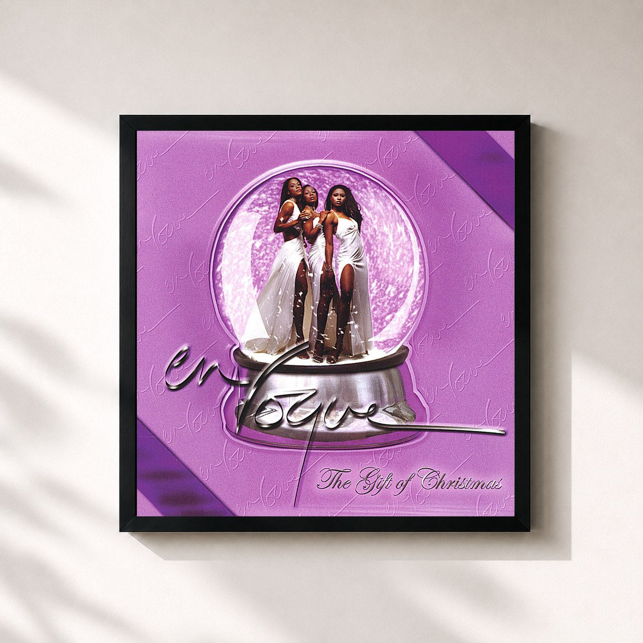 #noir Tableau carré de l'album The Gift Of Christmas de En Vogue, cadre noir 32x32 cm
