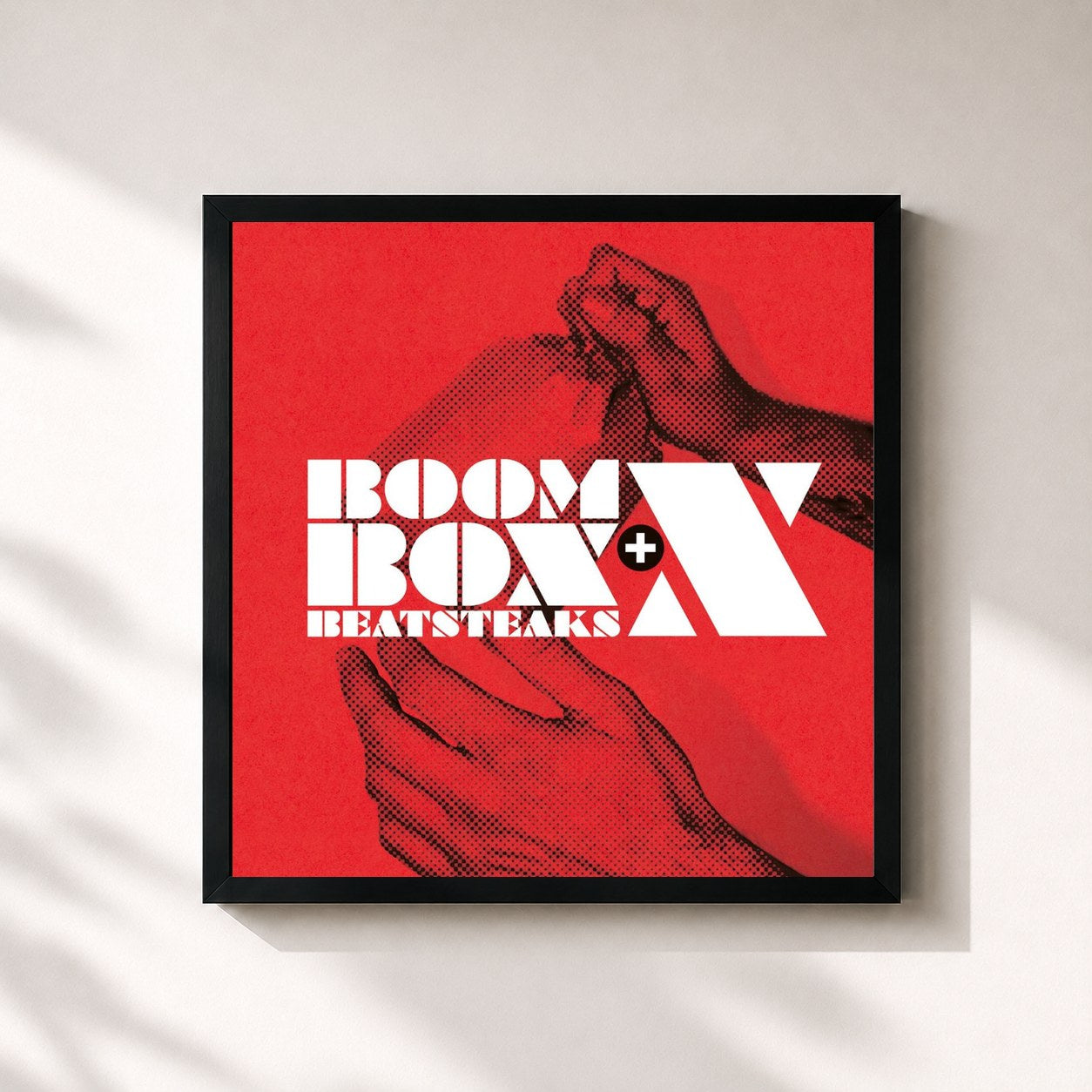 #noir Tableau carré de l'album Boombox+x de Beatsteaks, cadre noir 32x32 cm