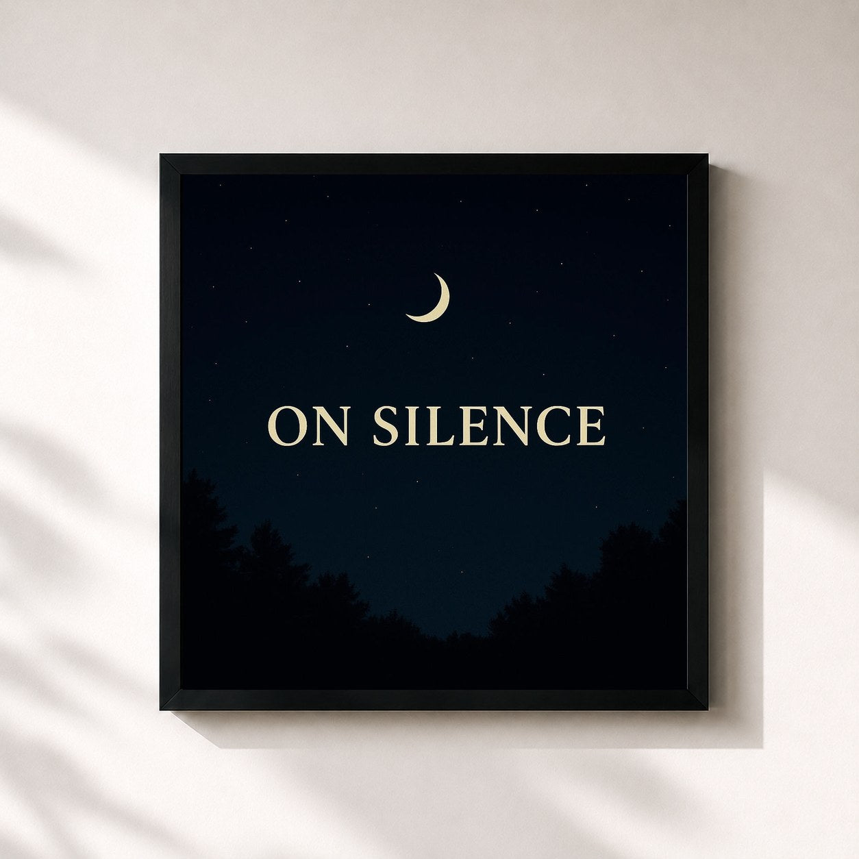 #noir Tableau carré de l'album On Silence de Rasel, cadre noir 32x32 cm