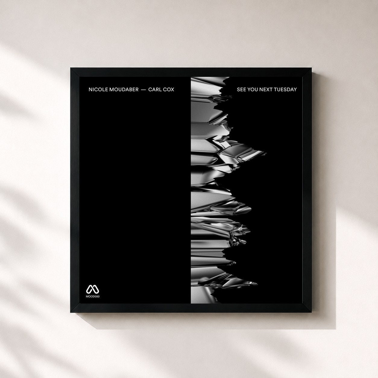 #noir Tableau carré de l'album See You Next Tuesday de Carl Cox, cadre noir 32x32 cm