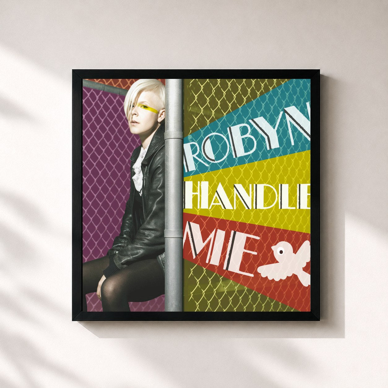 #noir Tableau carré de l'album Handle Me (Remix EP) de Robyn, cadre noir 32x32 cm