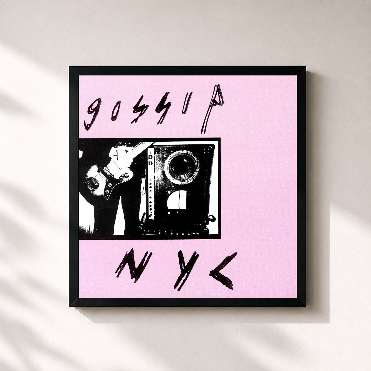 #noir Tableau carré de l'album Undead in NYC de Gossip, cadre noir 32x32 cm