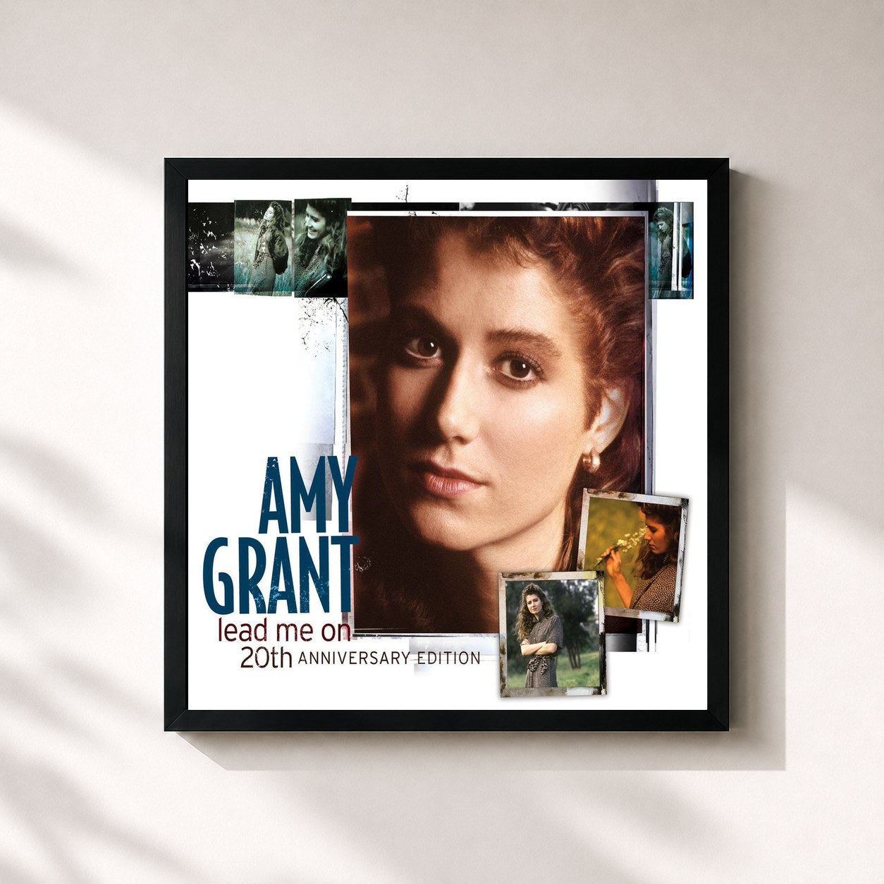 #noir Tableau carré de l'album Lead Me On (20th Annivesary Edition) de Amy Grant, cadre noir 32x32 cm