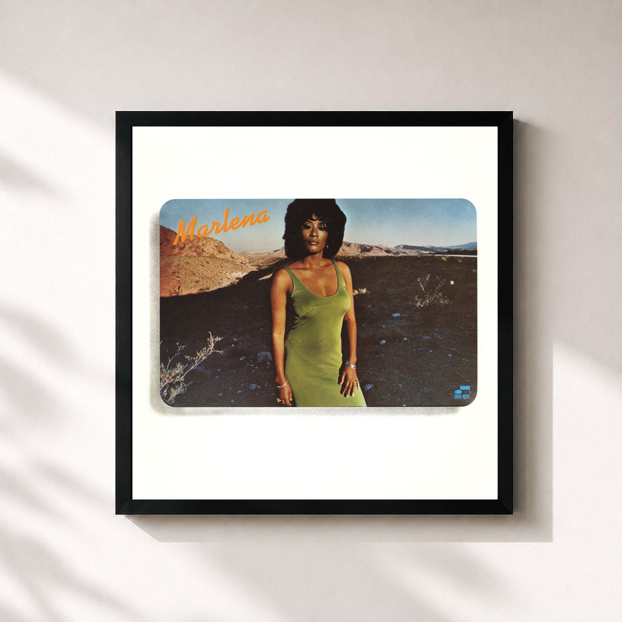 #noir Tableau carré de l'album Marlena de Marlena Shaw, cadre noir 32x32 cm
