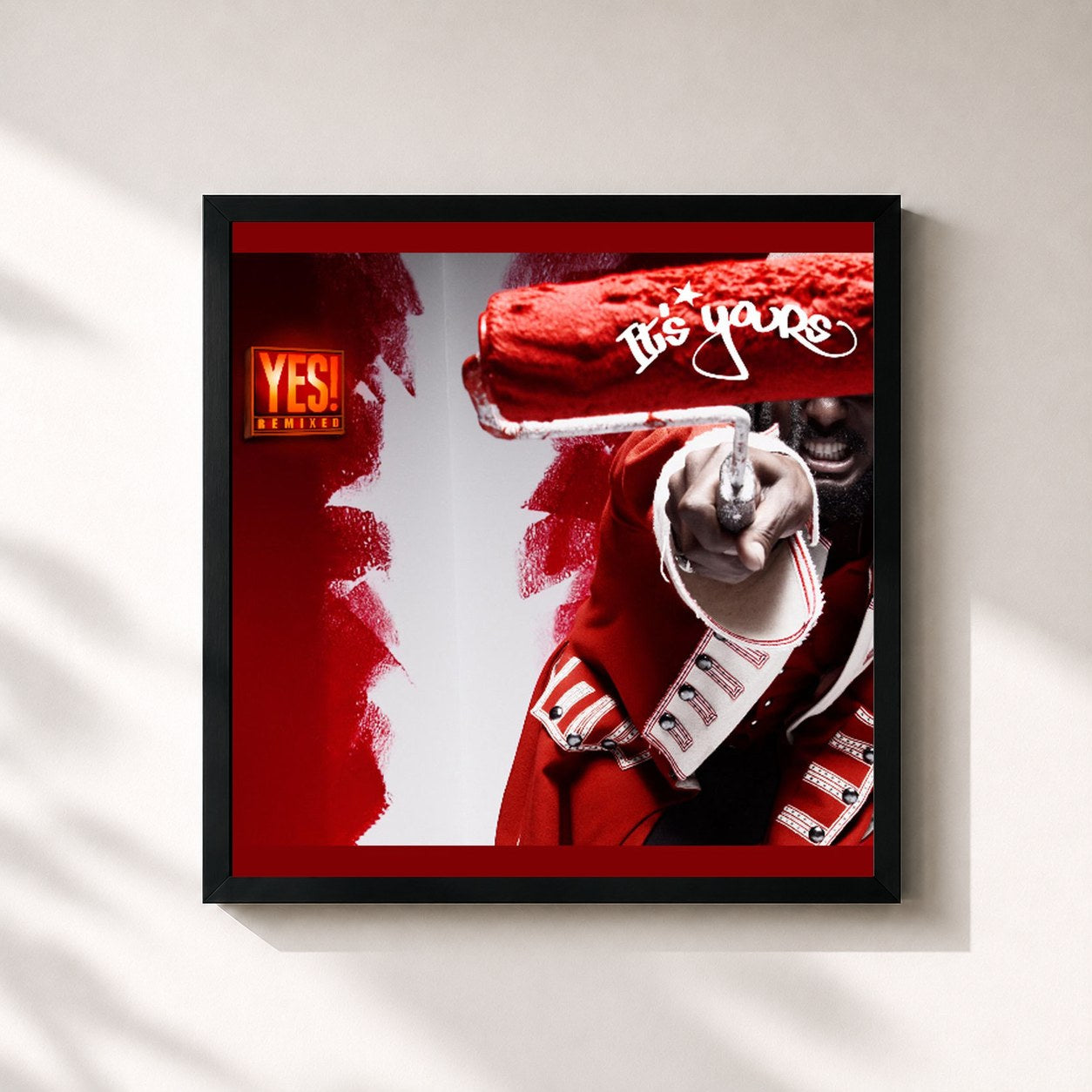 #noir Tableau carré de l'album Yes! It's Yours de k-os, cadre noir 32x32 cm