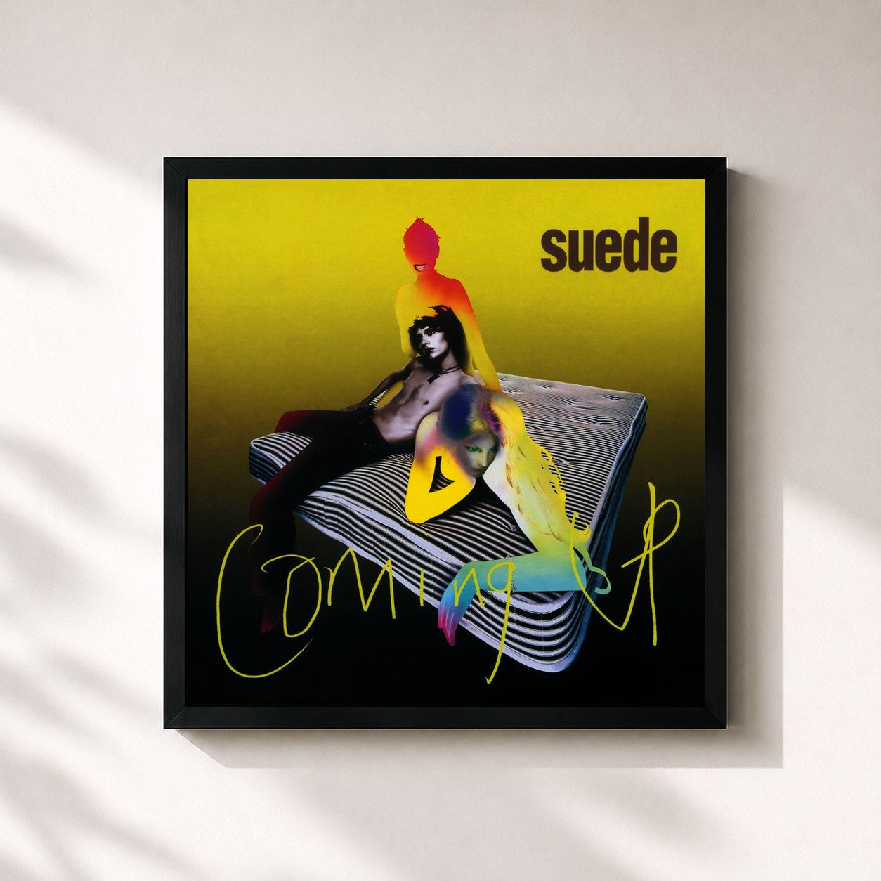 #noir Tableau carré de l'album Coming Up (Remastered) de Suede, cadre noir 32x32 cm