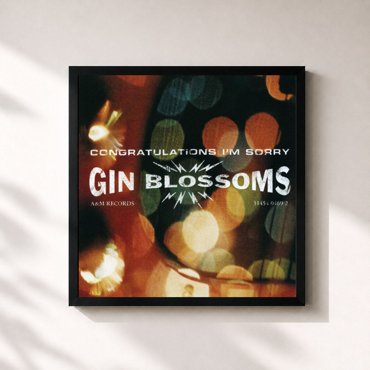 #noir Tableau carré de l'album Congratulations I'm Sorry de Gin Blossoms, cadre noir 32x32 cm