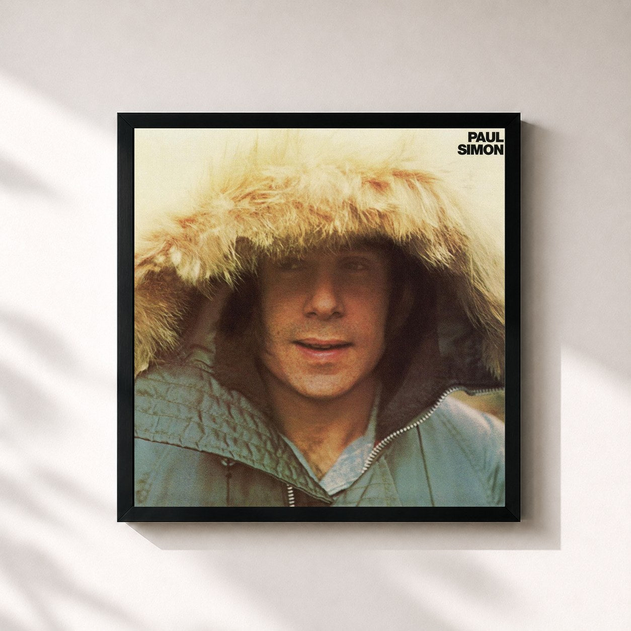 #noir Tableau carré de l'album Paul Simon de Paul Simon, cadre noir 32x32 cm