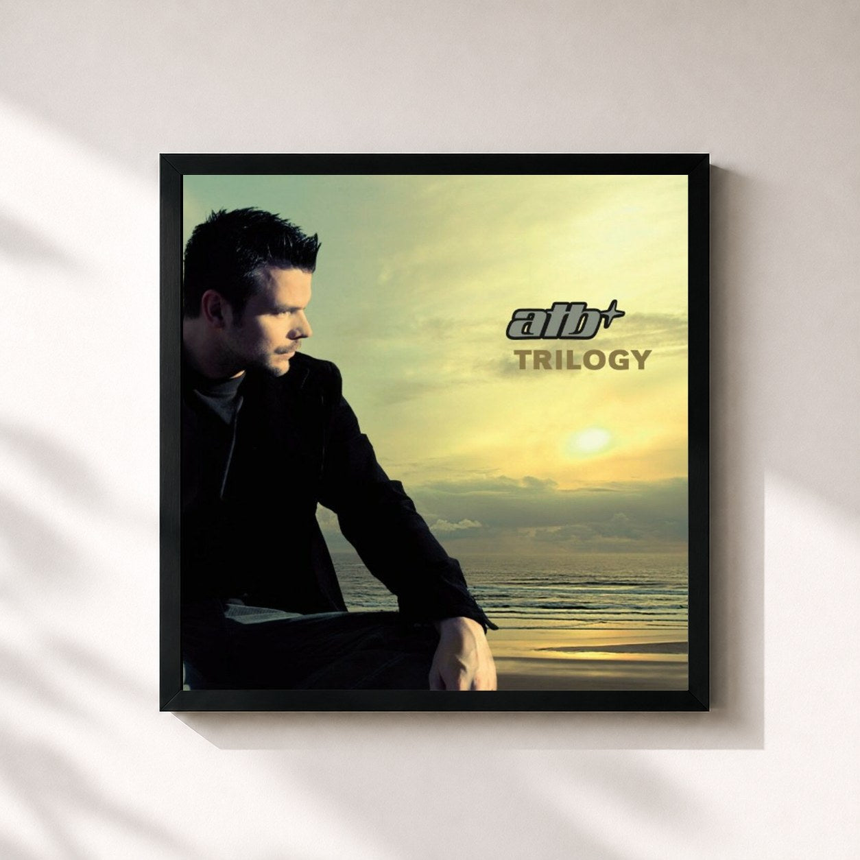 #noir Tableau carré de l'album Trilogy - Basic de ATB, cadre noir 32x32 cm