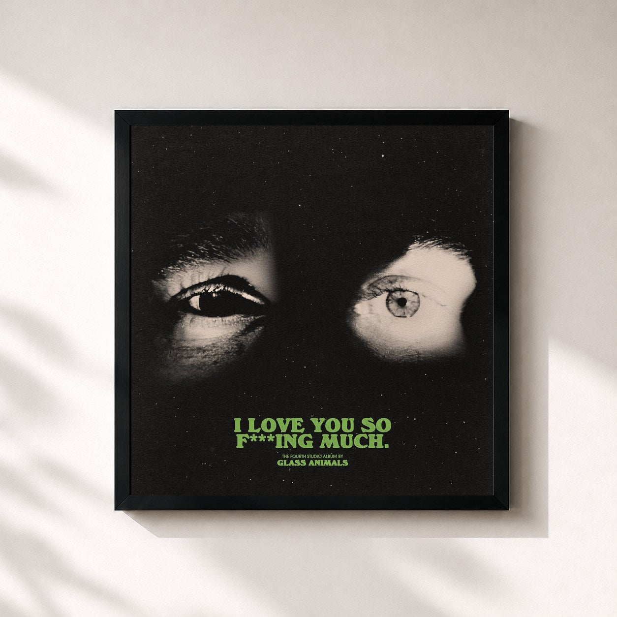 #noir Tableau carré de l'album I Love You So F***ing Much de Glass Animals, cadre noir 32x32 cm