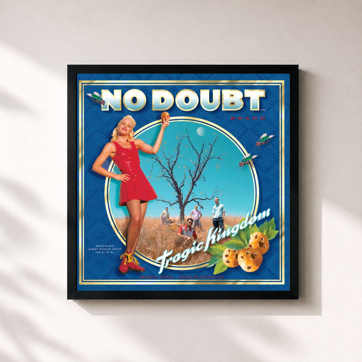 #noir Tableau carré de l'album Tragic Kingdom de No Doubt, cadre noir 32x32 cm