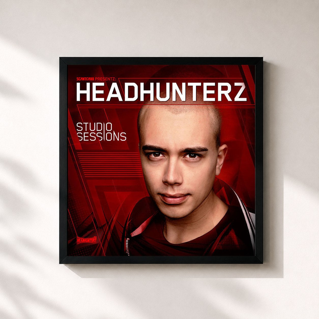 #noir Tableau carré de l'album Headhunterz - Studio Sessions de Headhunterz, cadre noir 32x32 cm
