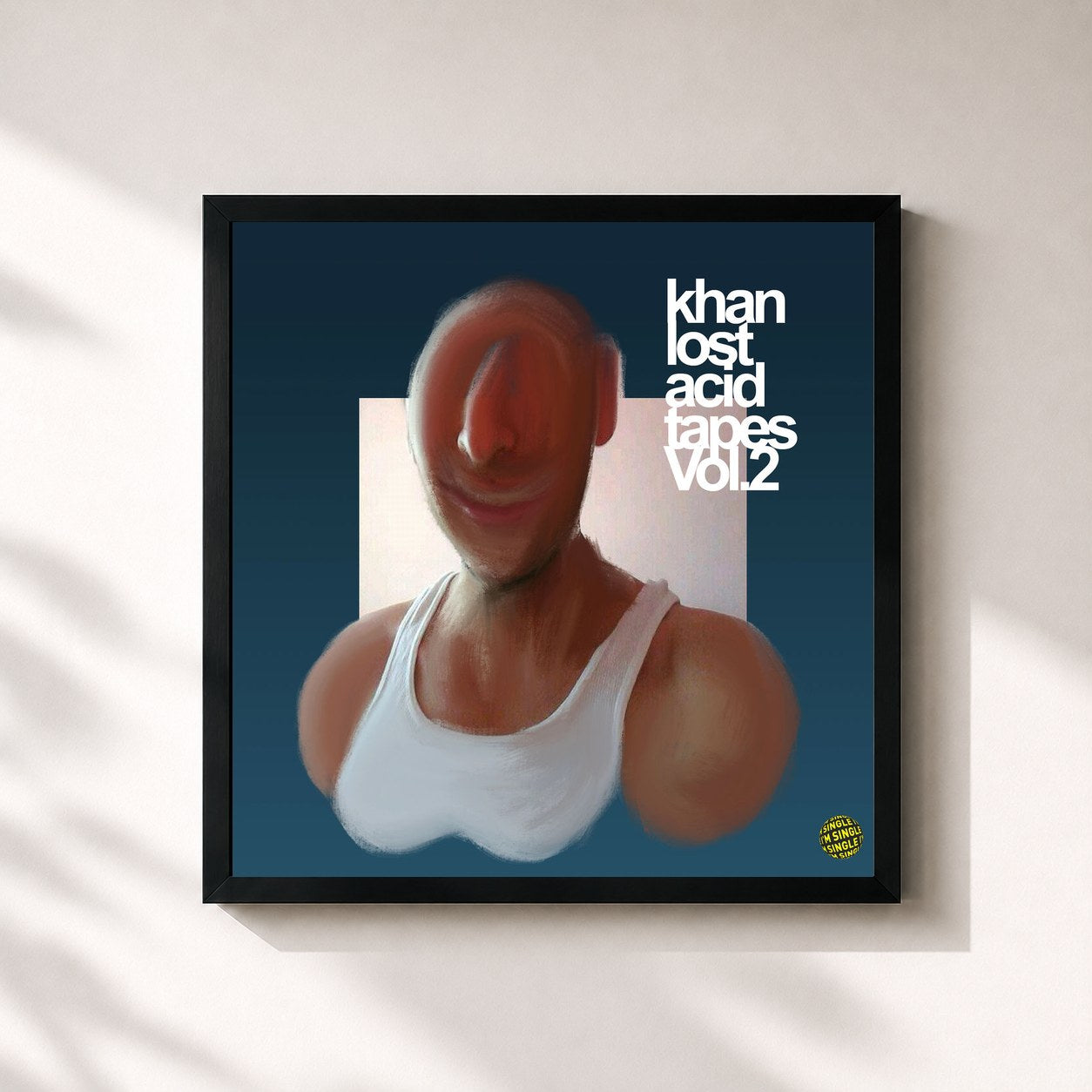 #noir Tableau carré de l'album Lost Acid Tapes - Vol. 2 de Khan, cadre noir 32x32 cm
