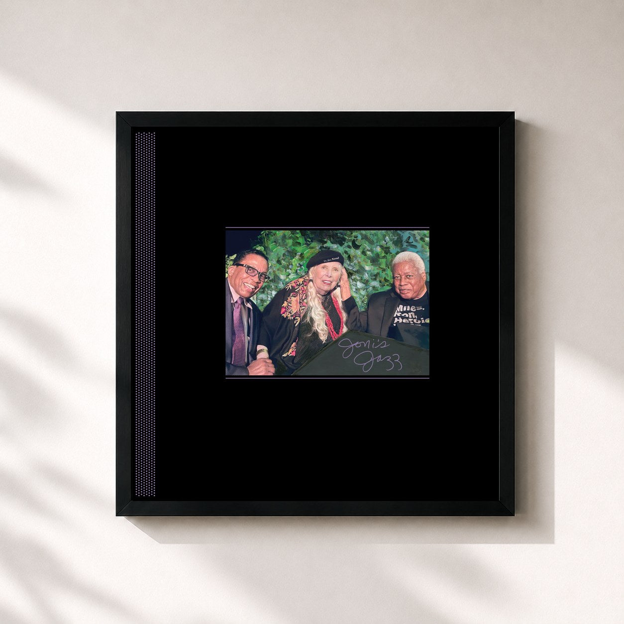 #noir Tableau carré de l'album Joni's Jazz de Joni Mitchell, cadre noir 32x32 cm