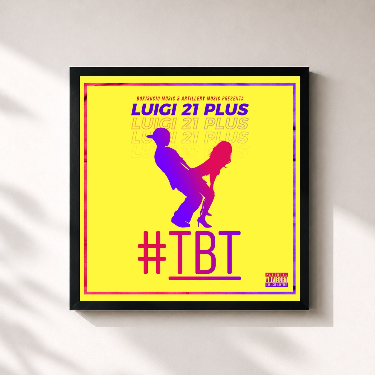 #noir Tableau carré de l'album #Tbt de Luigi 21 Plus, cadre noir 32x32 cm