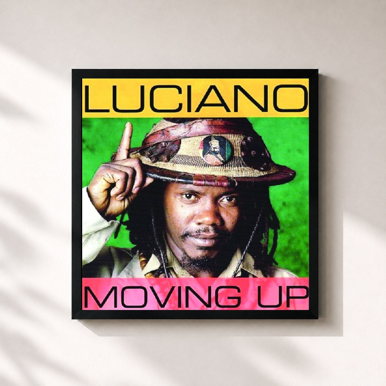 #noir Tableau carré de l'album Moving Up de Luciano, cadre noir 32x32 cm