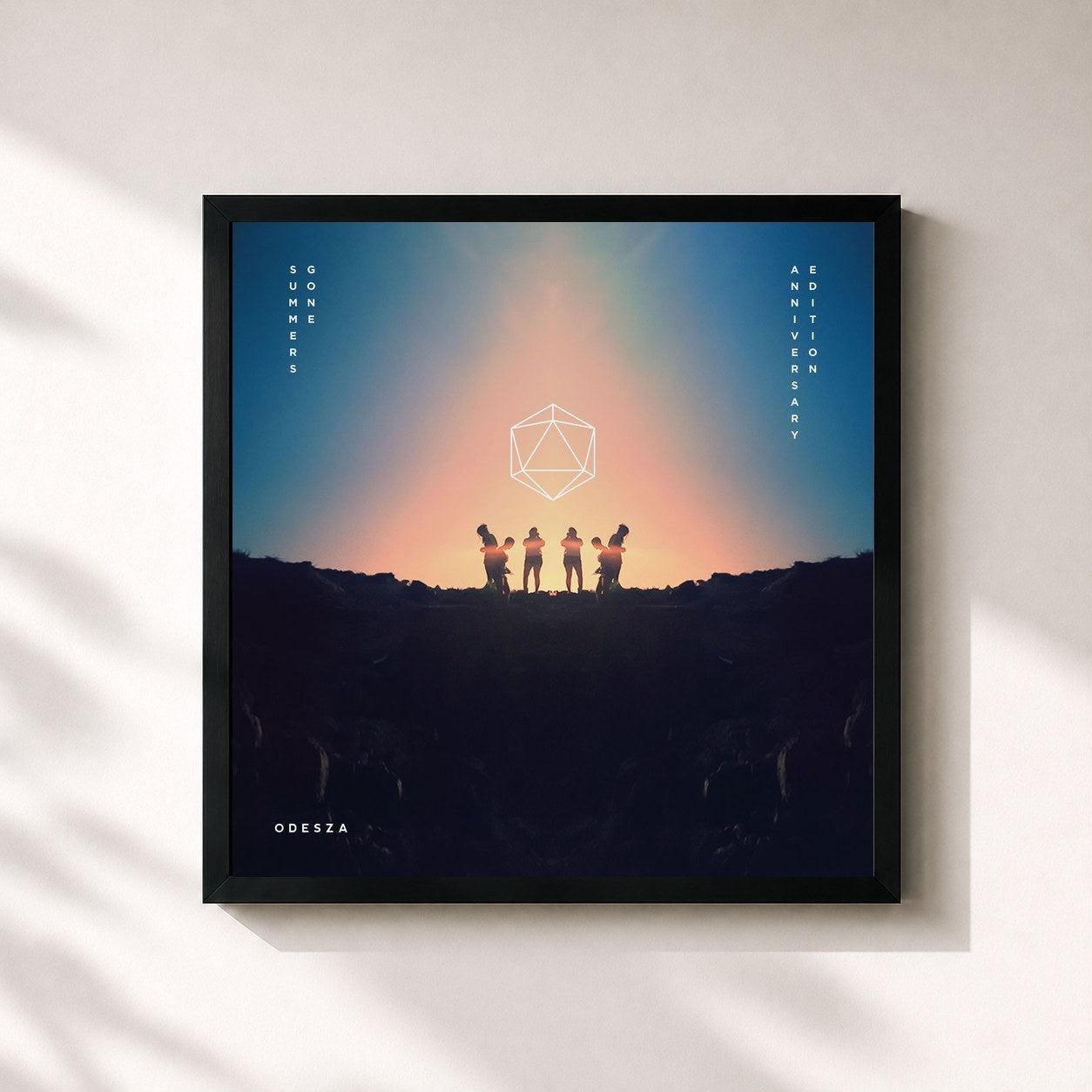 #noir Tableau carré de l'album Summer's Gone (10 Year Anniversary Edition) de ODESZA, cadre noir 32x32 cm