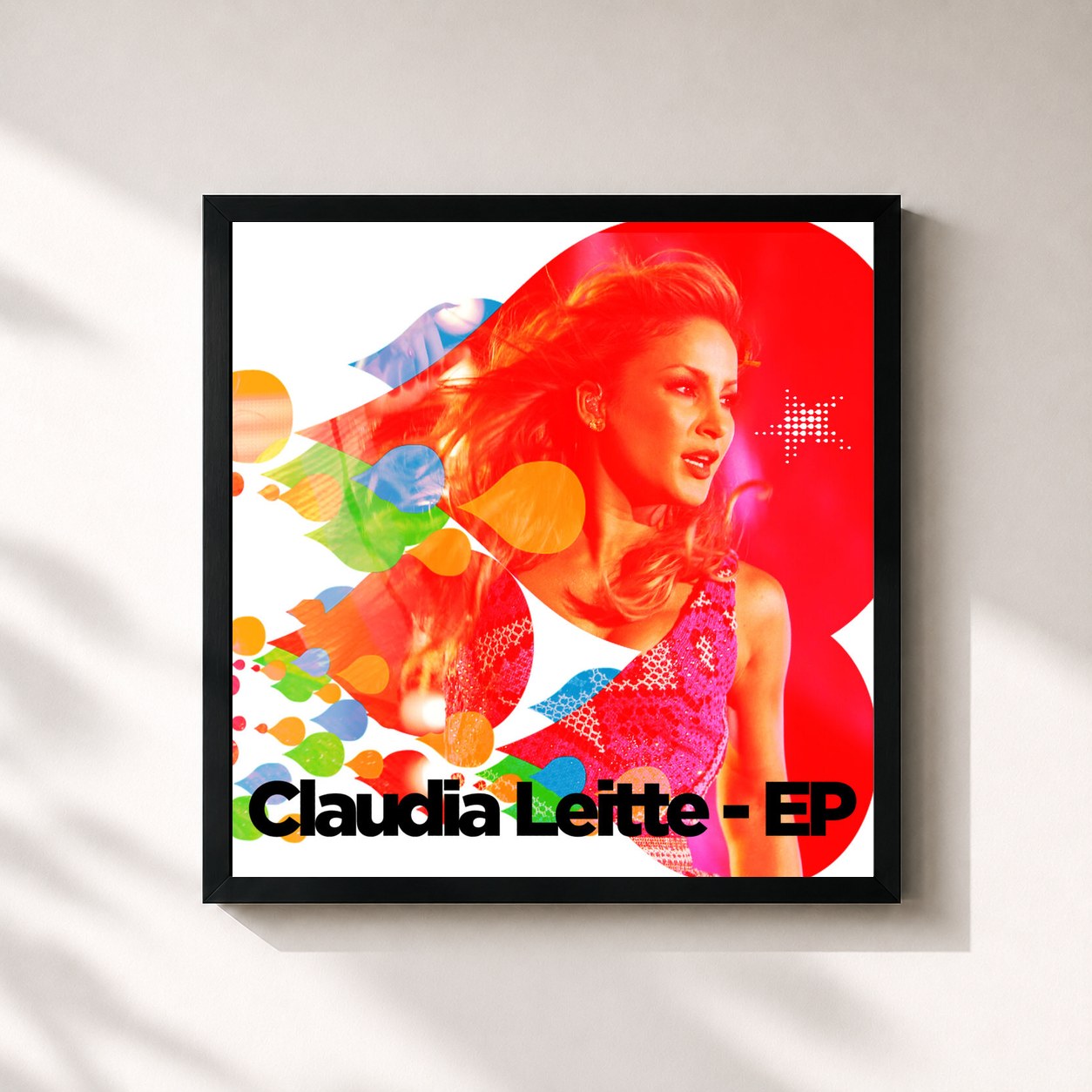 #noir Tableau carré de l'album Claudia Leitte - Ep de Claudia Leitte, cadre noir 32x32 cm