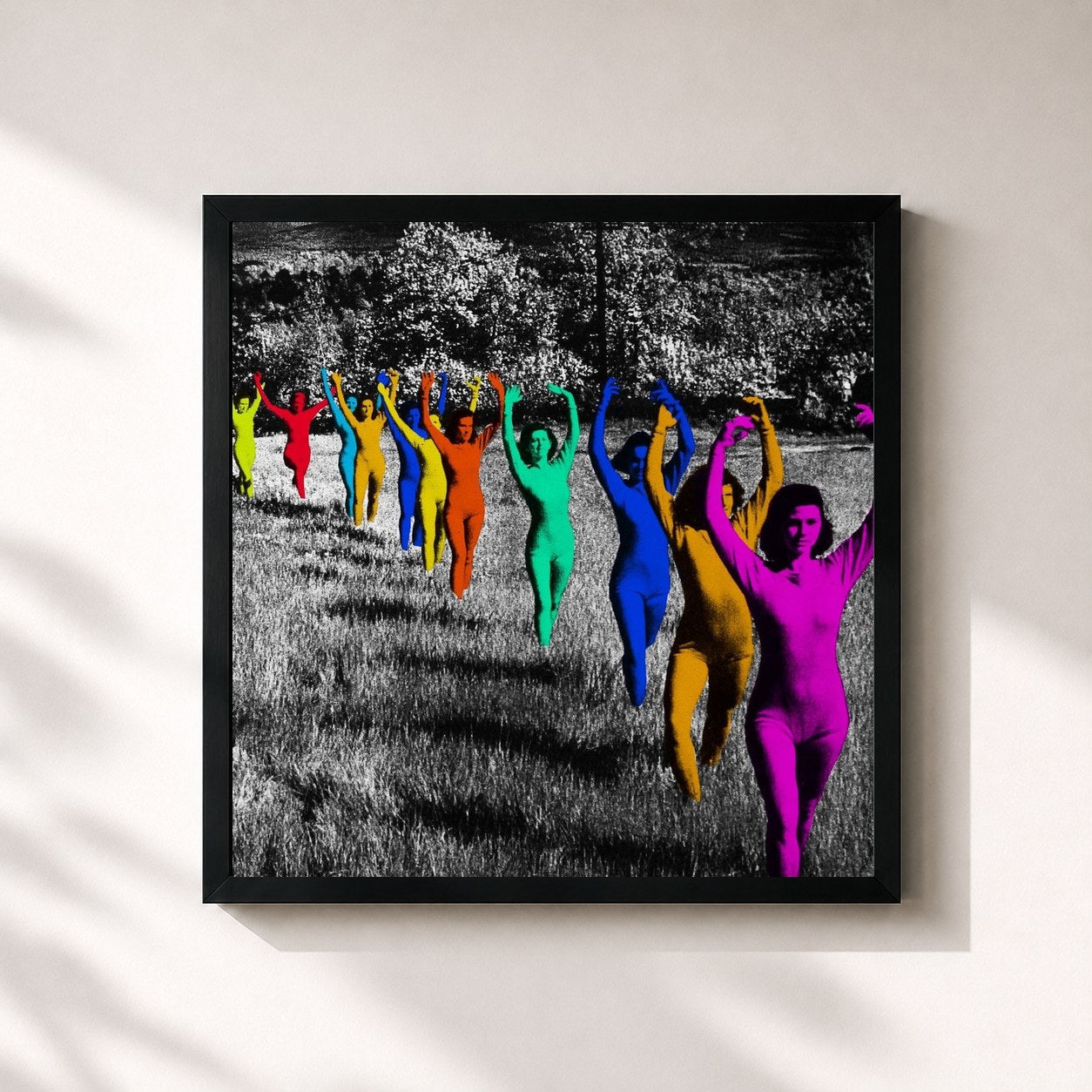 #noir Tableau carré de l'album Death of a Party Girl de TV Girl, cadre noir 32x32 cm