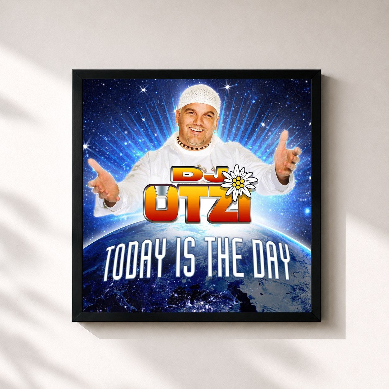#noir Tableau carré de l'album Today Is the Day de DJ Ötzi, cadre noir 32x32 cm