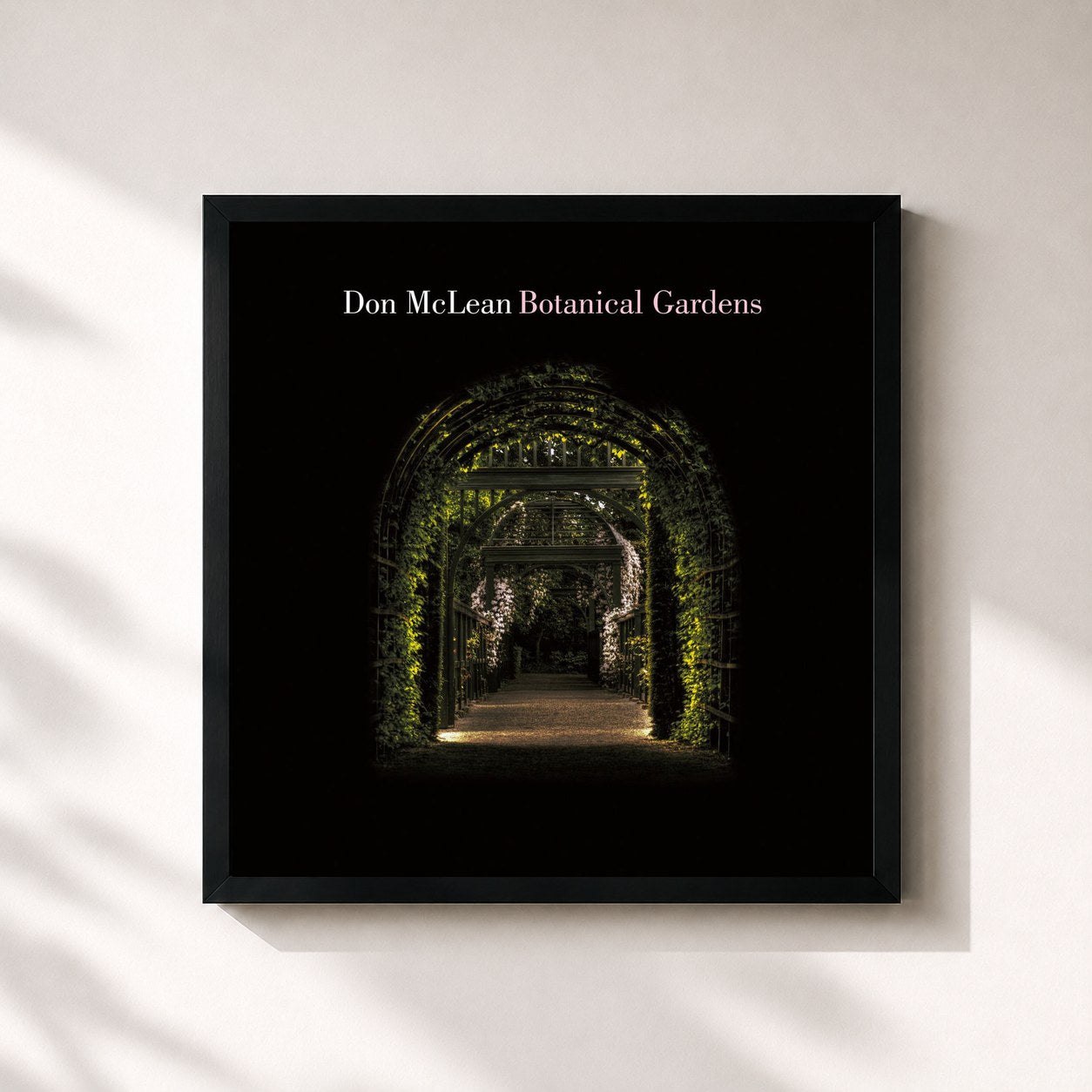 #noir Tableau carré de l'album Botanical Gardens de Don McLean, cadre noir 32x32 cm