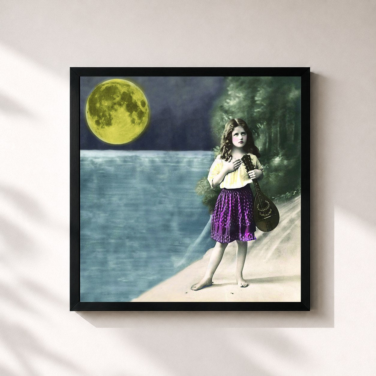 #noir Tableau carré de l'album The Big Black and the Blue de First Aid Kit, cadre noir 32x32 cm