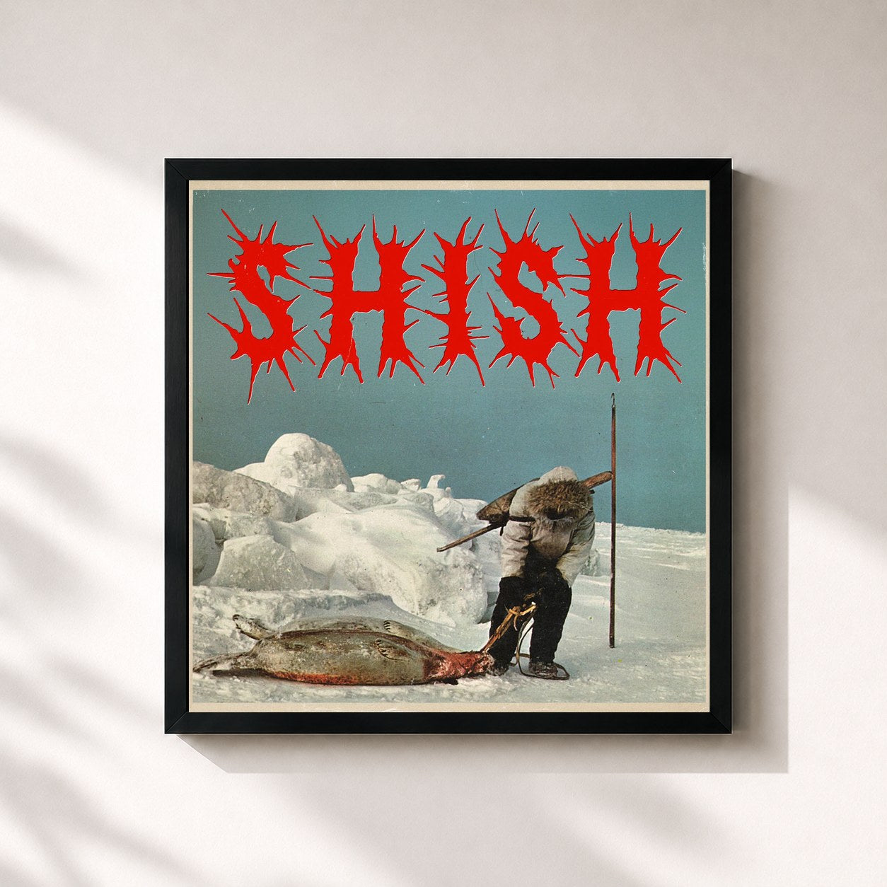 #noir Tableau carré de l'album SHISH de Portugal. The Man, cadre noir 32x32 cm