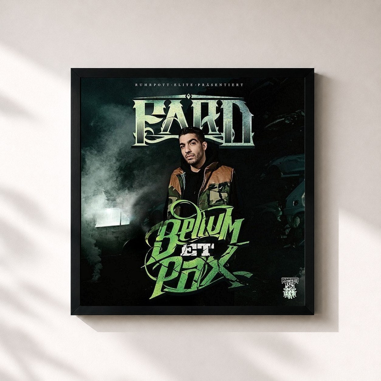 #noir Tableau carré de l'album Bellum et Pax (Premium Edition) de Fard, cadre noir 32x32 cm