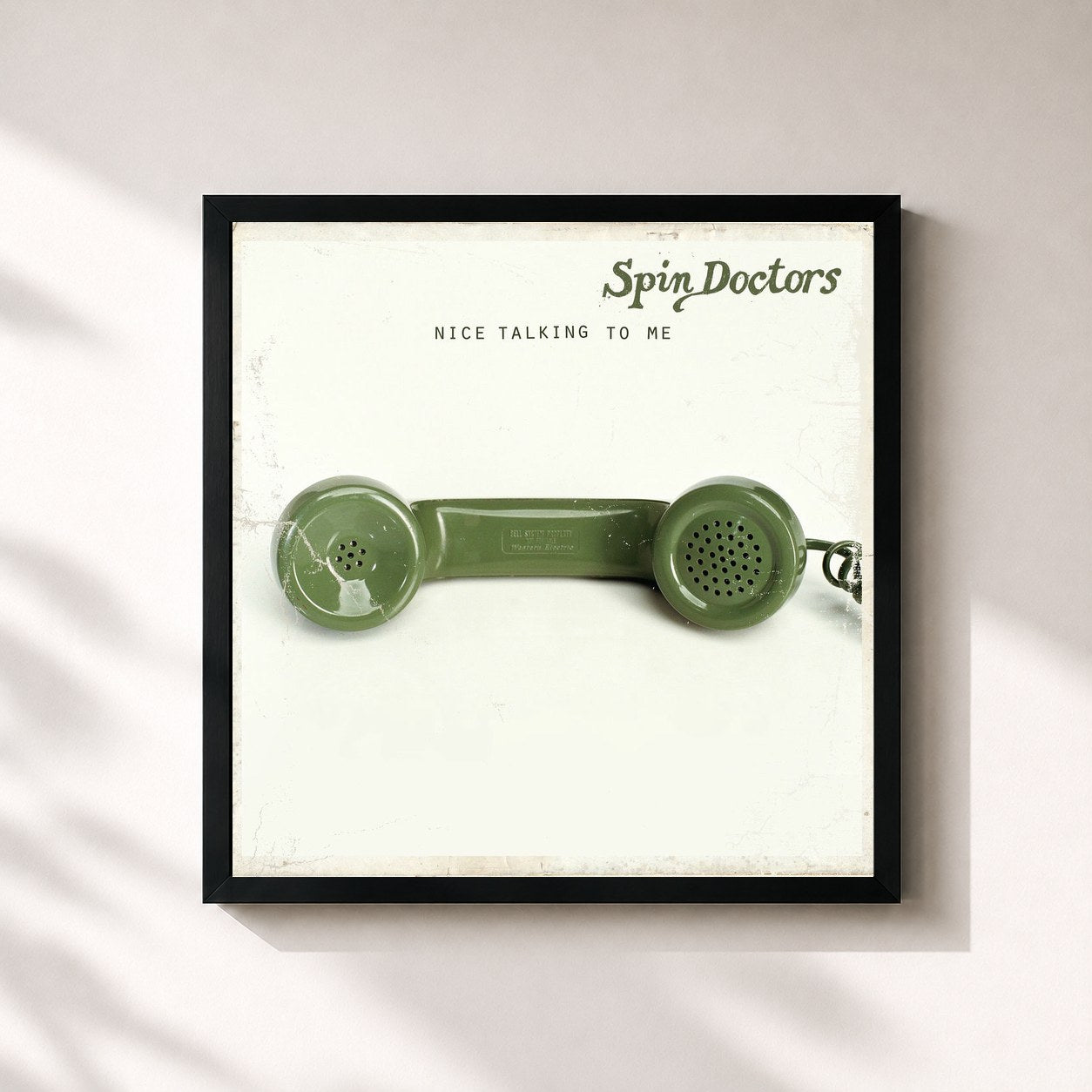 #noir Tableau carré de l'album Nice Talking to Me de Spin Doctors, cadre noir 32x32 cm