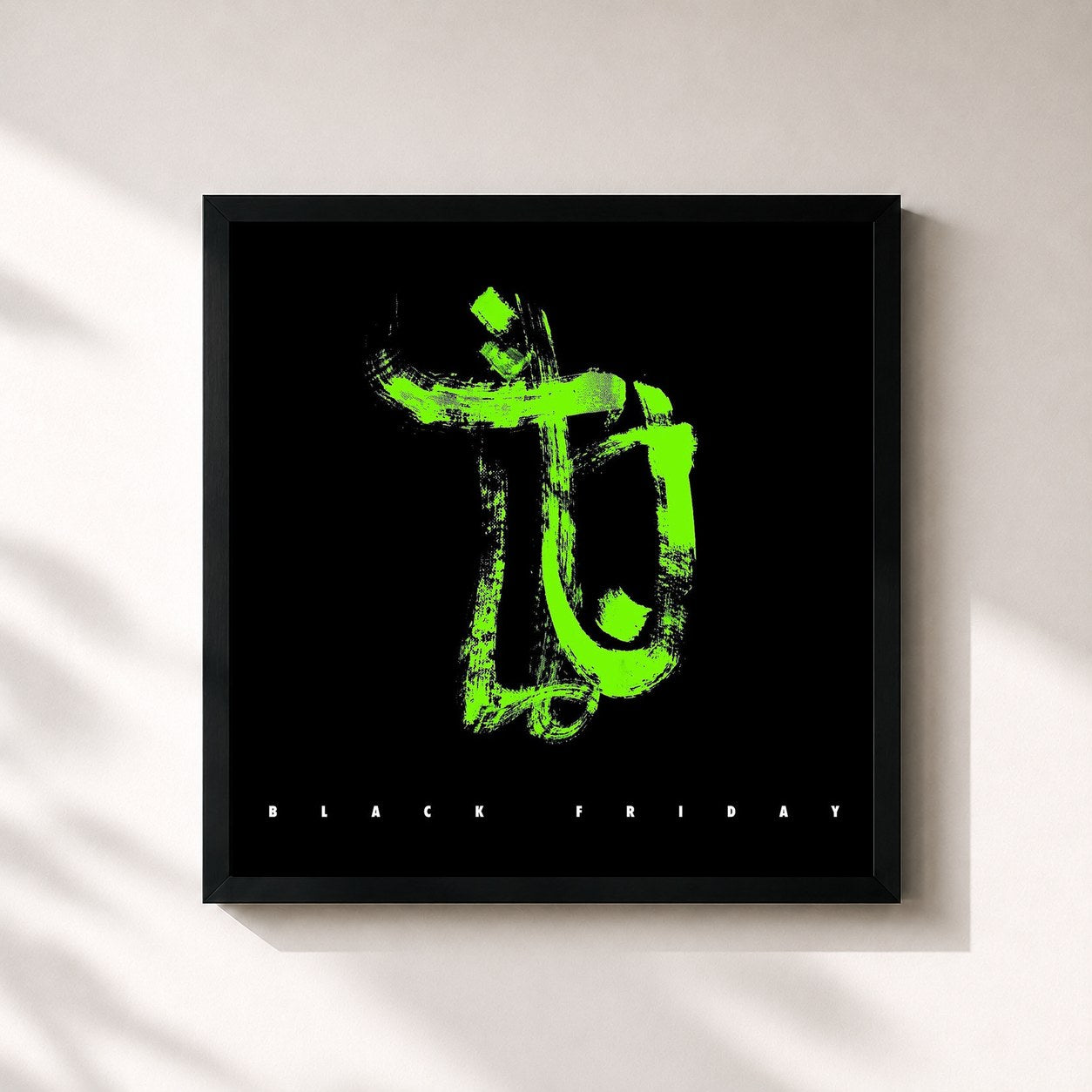 #noir Tableau carré de l'album Black Friday de Bushido, cadre noir 32x32 cm