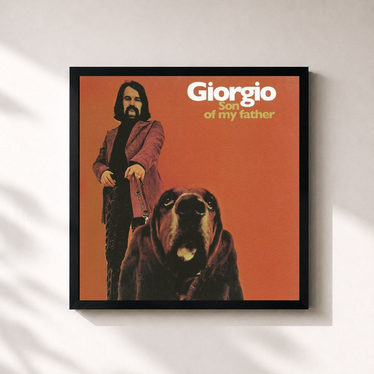 #noir Tableau carré de l'album Son Of My Father de Giorgio Moroder, cadre noir 32x32 cm