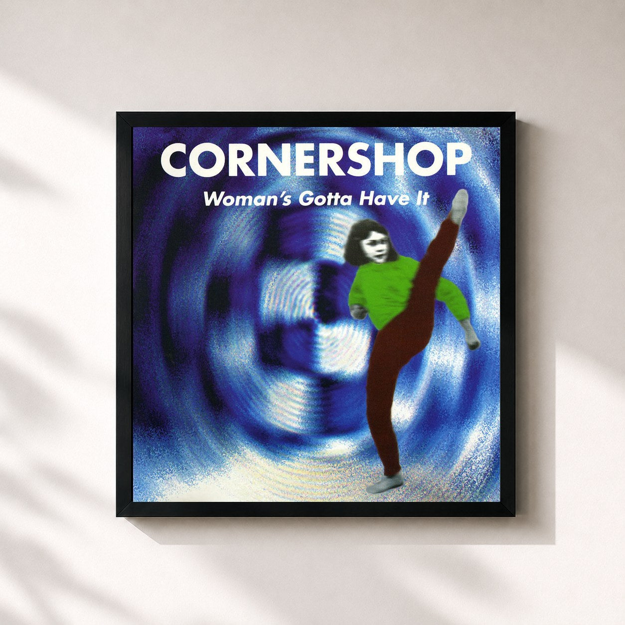 #noir Tableau carré de l'album Woman's Gotta Have It de Cornershop, cadre noir 32x32 cm