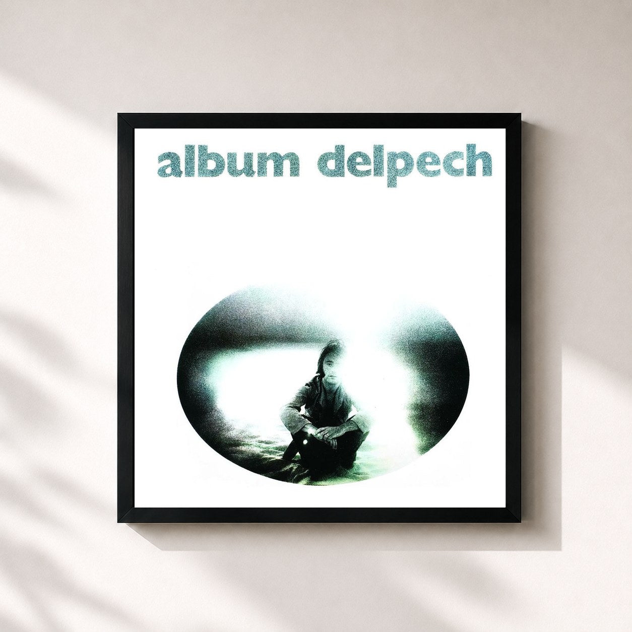#noir Tableau carré de l'album Album Delpech de Michel Delpech, cadre noir 32x32 cm