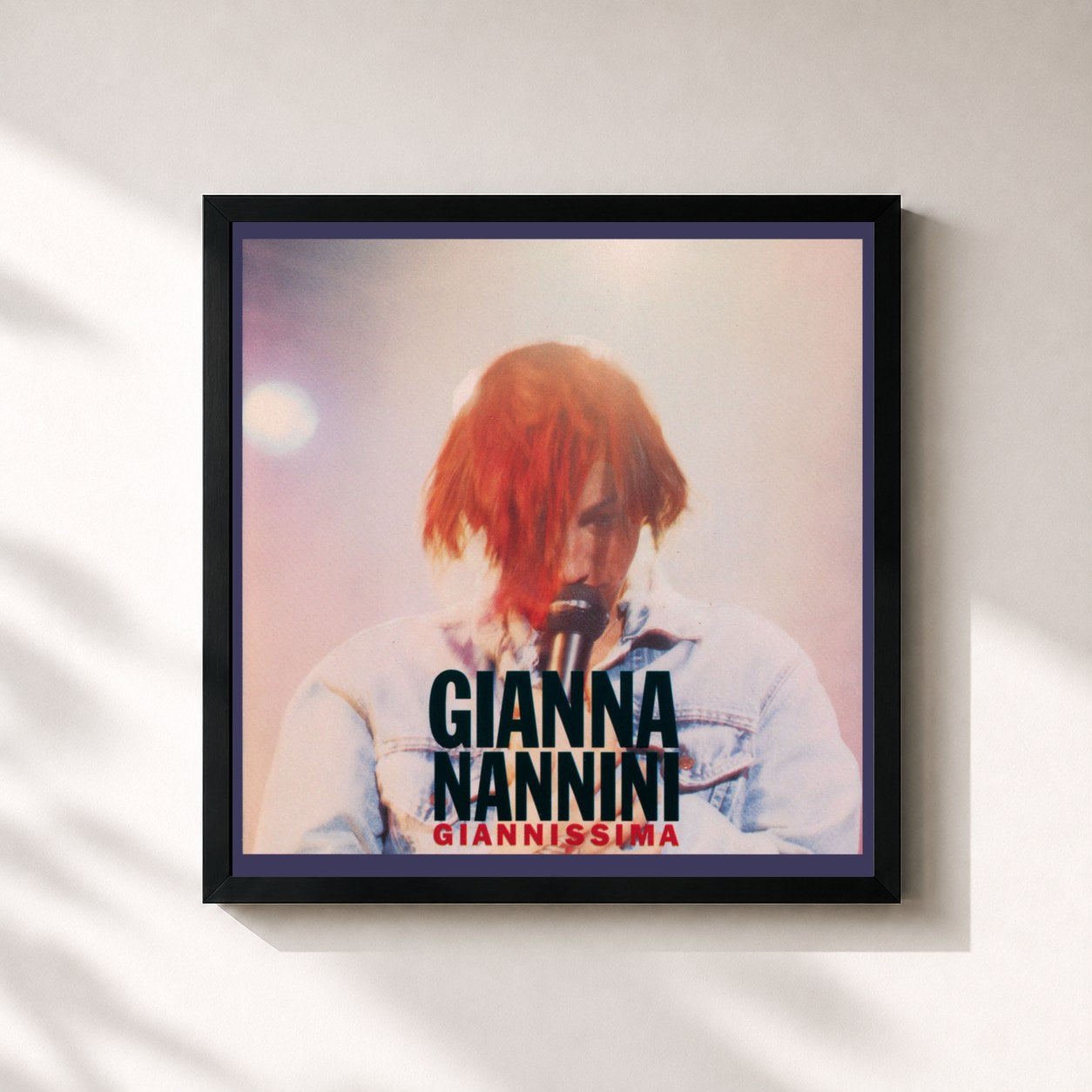 #noir Tableau carré de l'album Giannissima de Gianna Nannini, cadre noir 32x32 cm