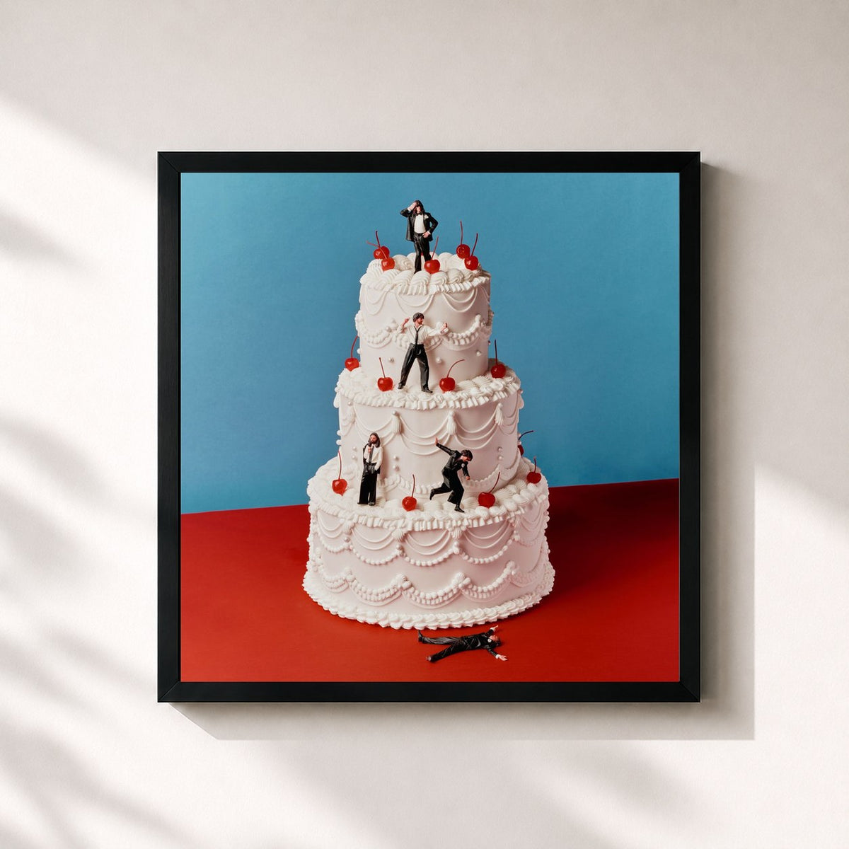 #noir Tableau carré de l'album Songs From The Wedding Cake de Blossoms, cadre noir 32x32 cm