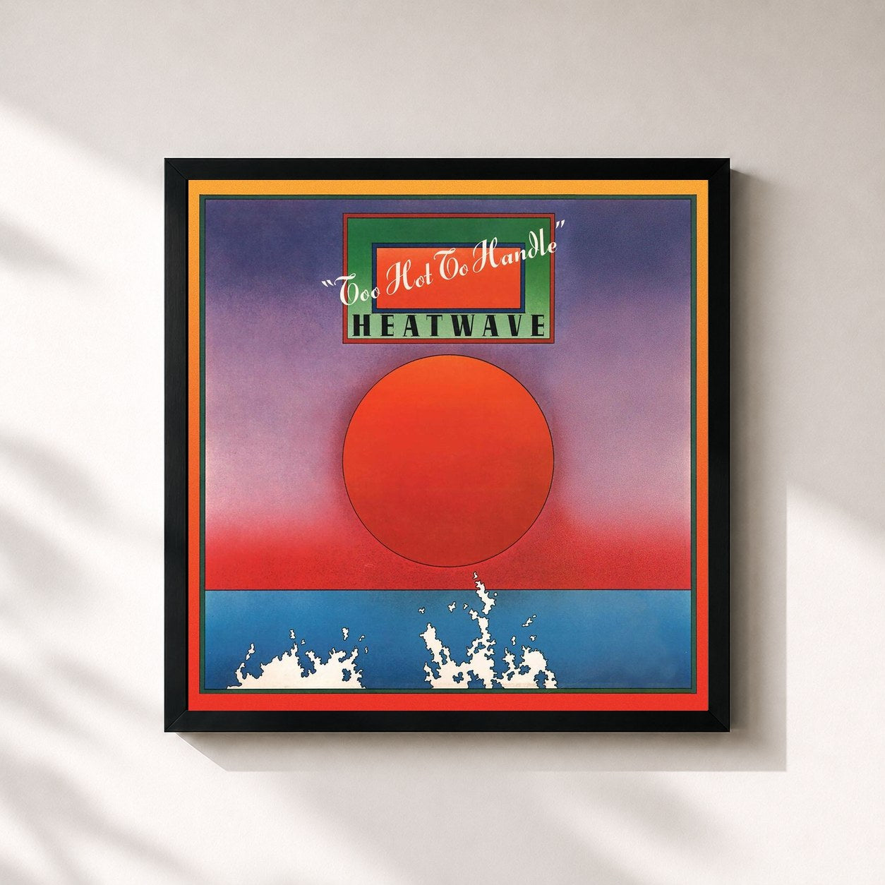 #noir Tableau carré de l'album Too Hot to Handle (Expanded Edition) de Heatwave, cadre noir 32x32 cm