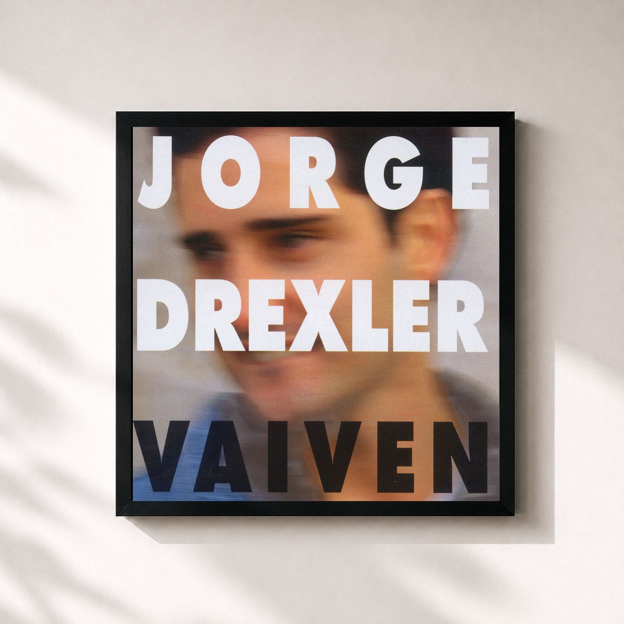 #noir Tableau carré de l'album Vaivén de Jorge Drexler, cadre noir 32x32 cm