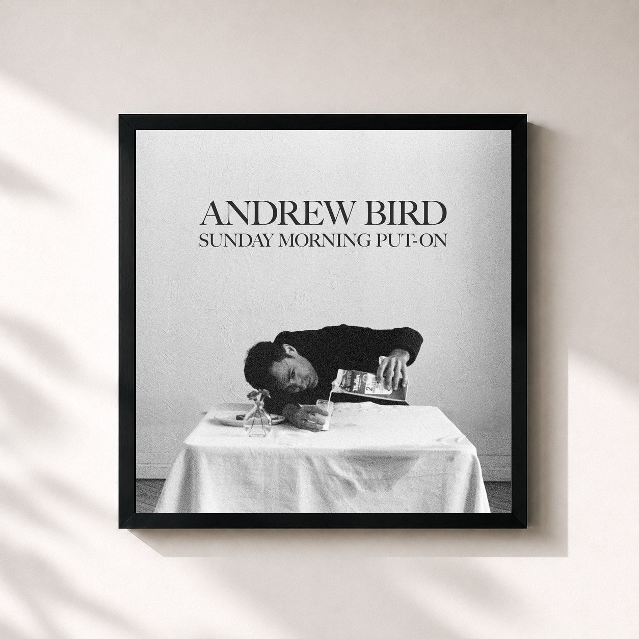 #noir Tableau carré de l'album Sunday Morning Put-On de Andrew Bird, cadre noir 32x32 cm