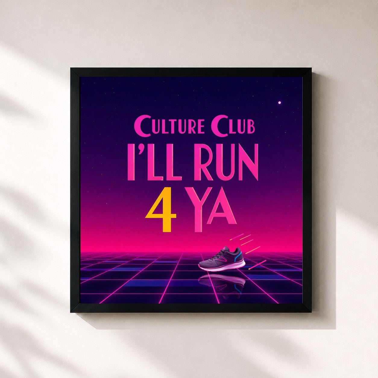#noir Tableau carré de l'album I’ll Run 4 Ya de Culture Club, cadre noir 32x32 cm