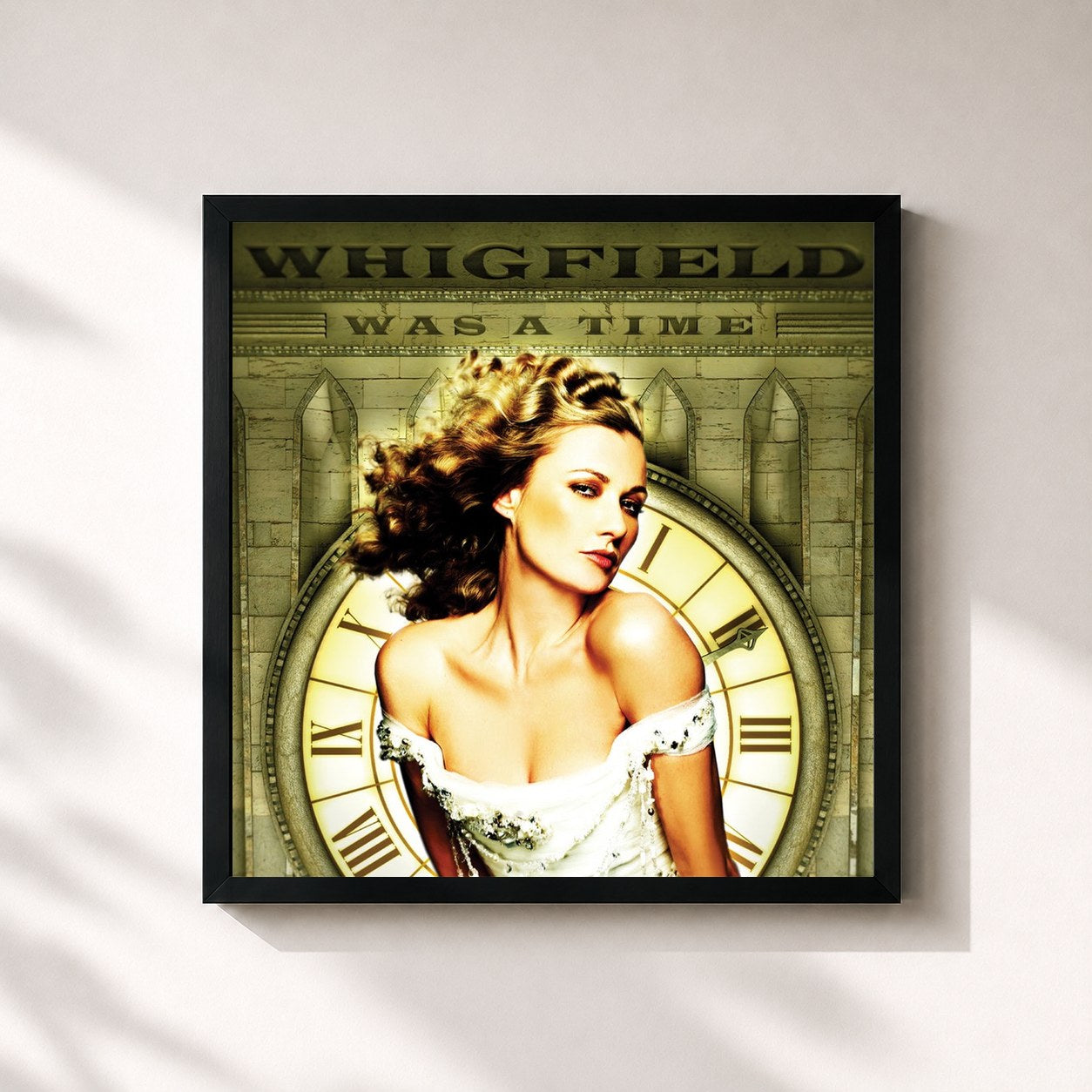 #noir Tableau carré de l'album Was a Time - Single de Whigfield, cadre noir 32x32 cm