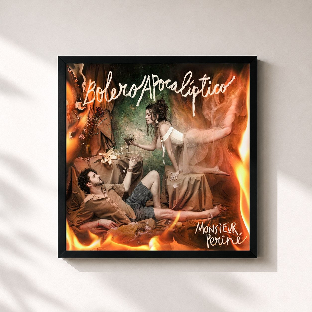 #noir Tableau carré de l'album Bolero Apocalíptico de Monsieur Perine, cadre noir 32x32 cm