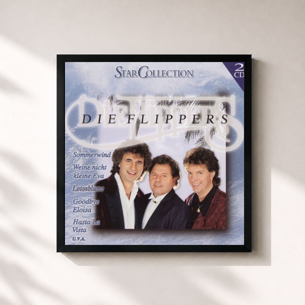 #noir Tableau carré de l'album Die Flippers de Die Flippers, cadre noir 32x32 cm